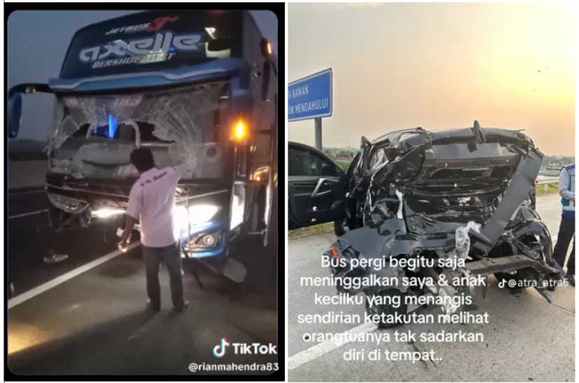 Viral Video Mobil Pajero Sport Ringsek Diseruduk Bus PO Haryanto ...