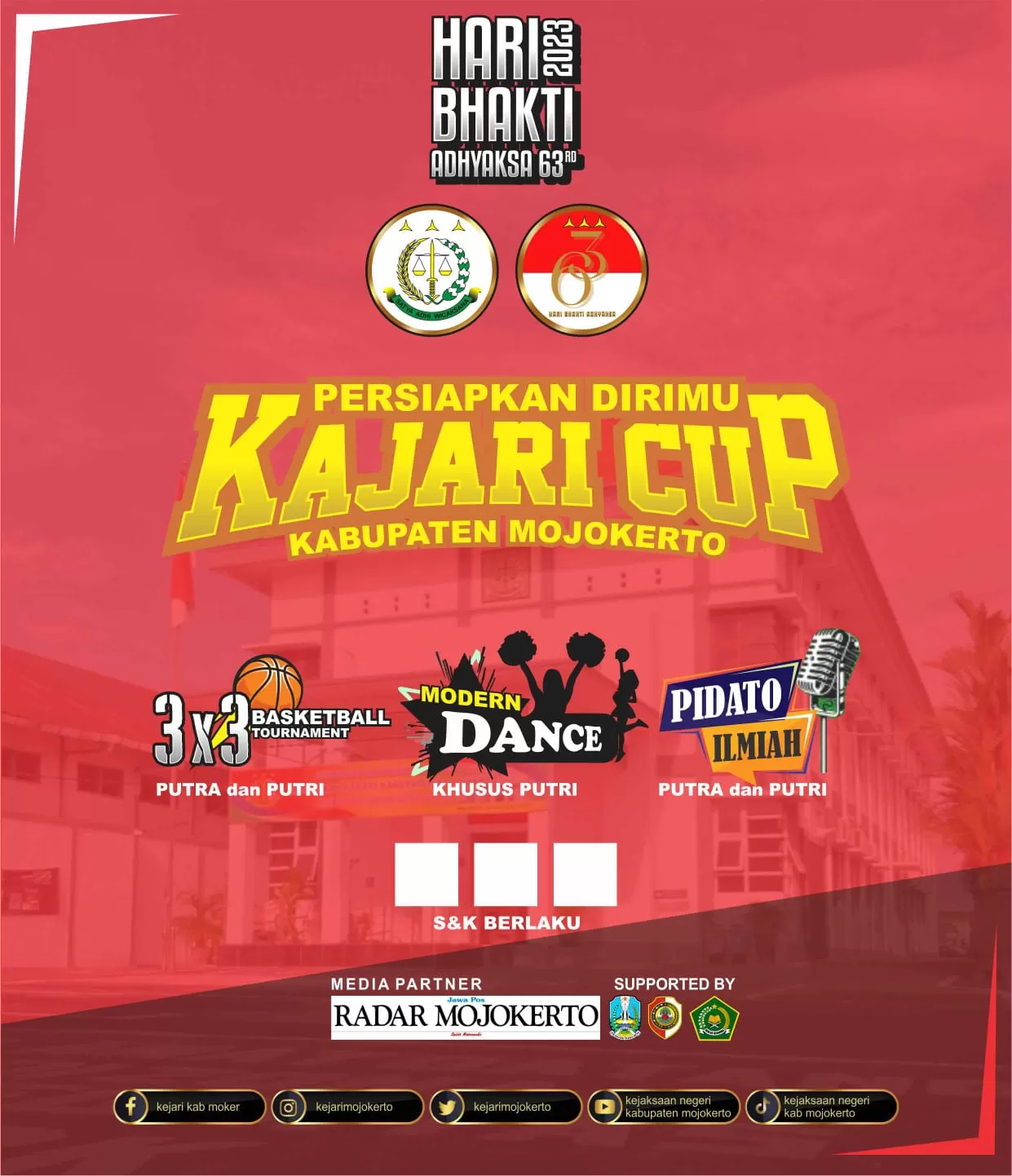 Peringati Hari Bhakti Adhyaksa Ke Kejari Kabupaten Mojokerto Gelar Kejuaraan Kajari Cup