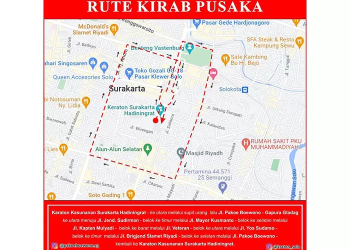 Ini Rute Kirab Kebo Bule Peringatan Malam 1 Sura Keraton Kasunanan ...