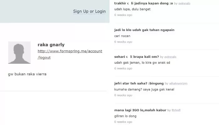 Unggahan akun Formspring Raka Gnarly diduga milik Gibran Rakabuming Raka. (X @styanaxs)