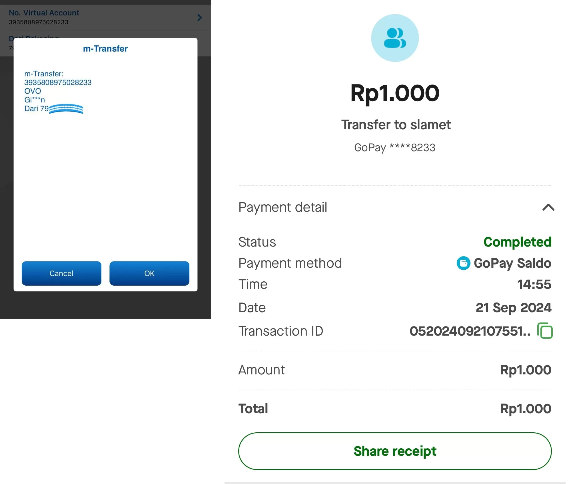 Bukti nama akun Gopay diubah (X/@denismaholtra)