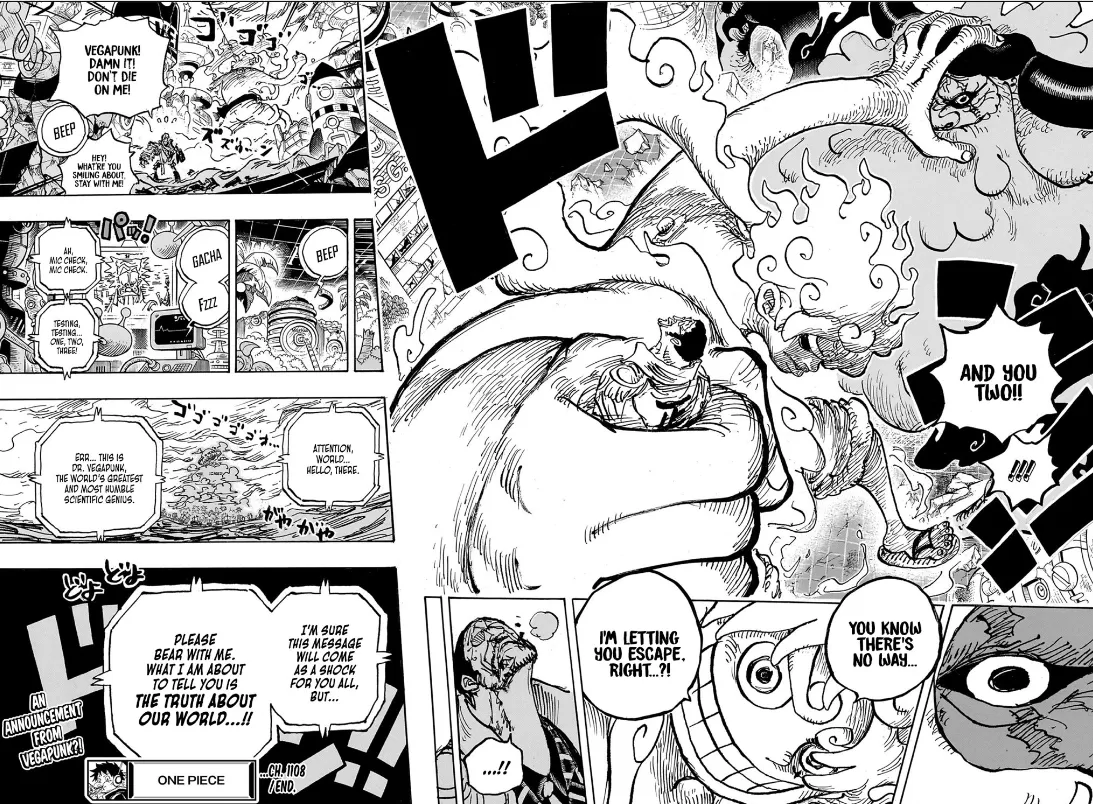 SPOILER FULL ONE PIECE 1108: Kizaru dan Saturnus Terdesak, Gear 5 Nika Luff...