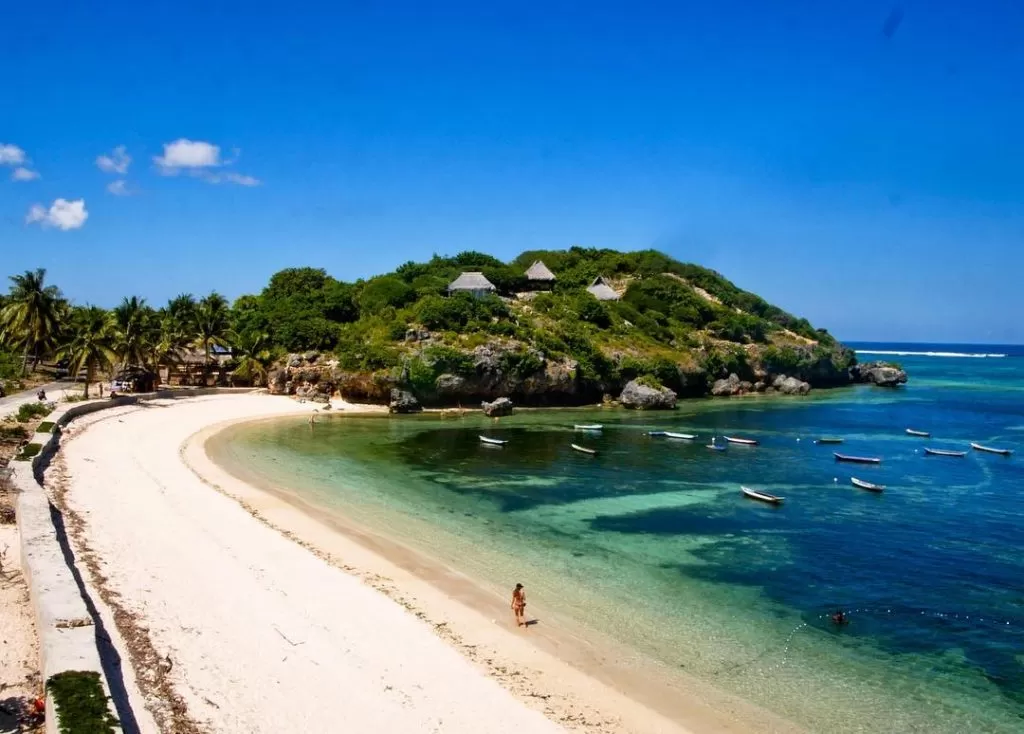 Pemandangan matahari terbenam yang memukau di Pantai Nemberala, Pulau Rote, dengan langit berwarna oranye dan siluet pohon kelapa