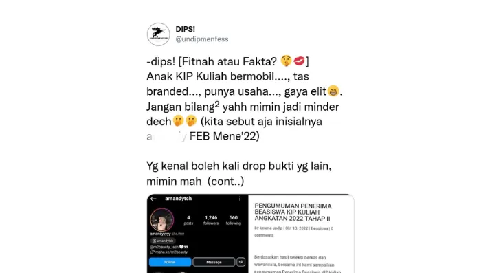 Viral Mahasiswi Undip Bergaya Elit Tapi Dapat Kip Kuliah Buat Warga