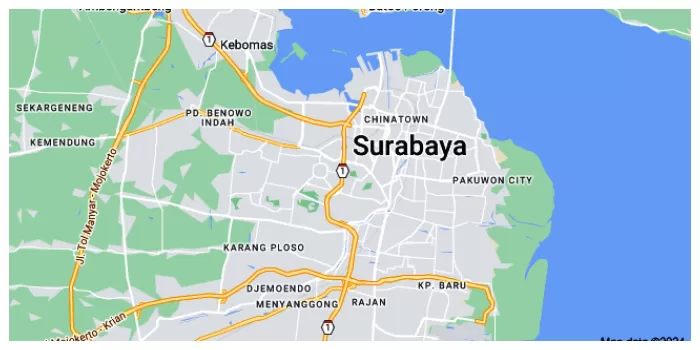 Peta Surabaya. Foto : (google maps)