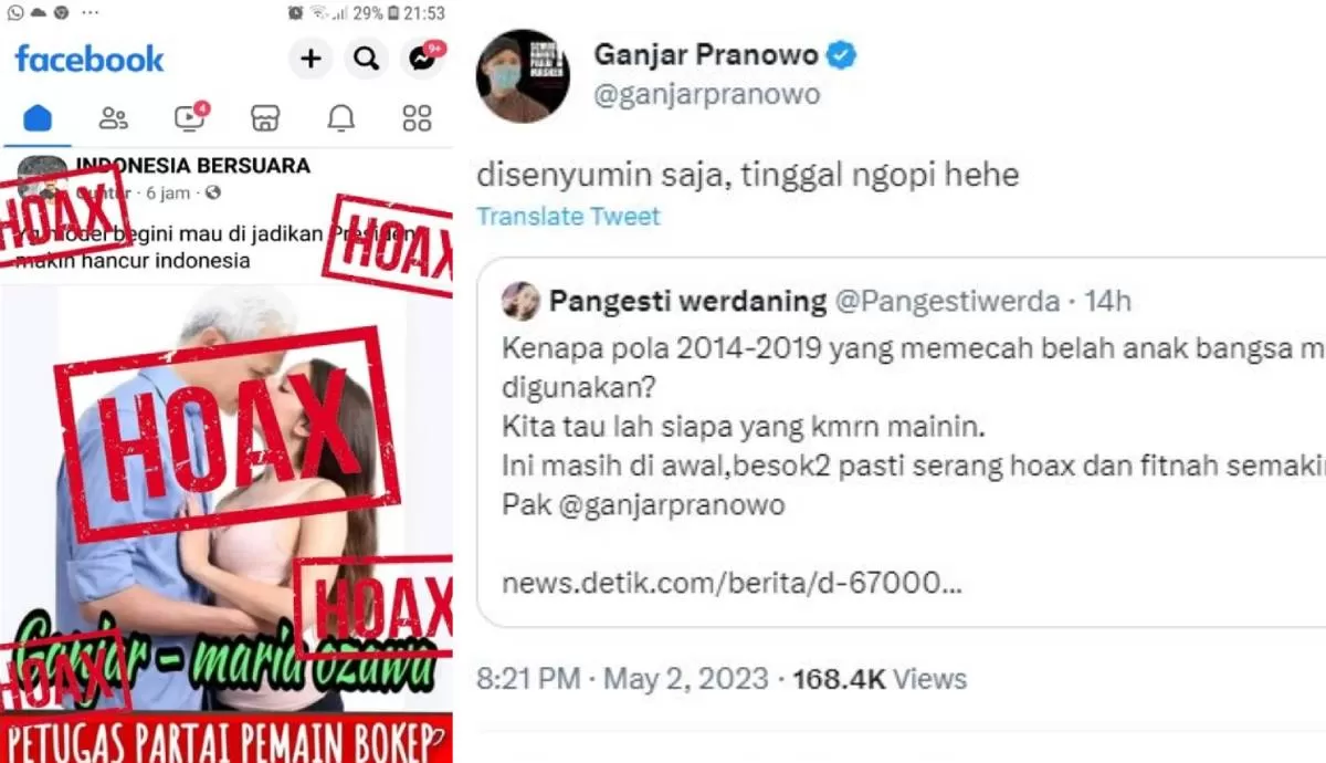 Ganjar Pranowo Tanggapi Fotonya Diedit Cium Miyabi Disenyumin Aja