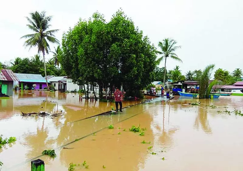 Banjir di salah satu kecamatan di Balikpapan.