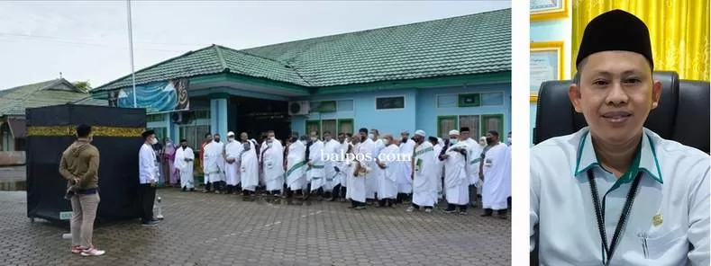 Foto: ILUSTRASI: Kegiatan manasik haji yang dilakukan para calon jamaah haji di halaman kantor Kemenag Paser. Inzet H Abdurrahman.(tom/Paser Pos)