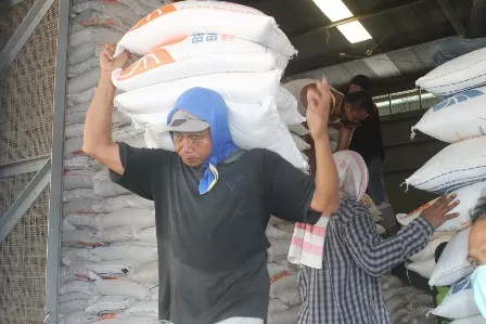 MASIH SURPLUS: Beberapa bahan pangan pokok mengalami surplus, salah satunya beras yang masih mencukupi kebutuhan masyarakat hingga tiga bulan ke depan.