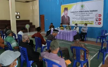 SOSPER: Ketua DPRD Kaltim Makmur HAPK, kembali menggelar sosialisasi perda tentang penyelenggaraan bantuan hukum di Kelurahan Gunung Tabur, Sabtu (5/6).