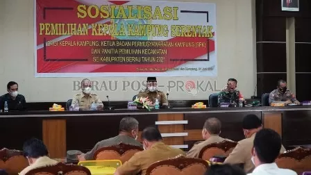 PEMANTAPAN PILKAKAM SERENTAK: Pemkab Berau menggelar sosialisasi persiapan pemilihan kepala kampung serentak yang akan digelar pada November mendatang, kemarin (21/6).