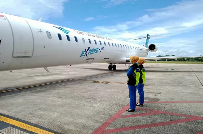 MASALAH KEUANGAN: Persoalan yang terjadi di tubuh PT Garuda Indonesia membuat salah satu maskapai terbesar di Indonesia ini harus memangkas sejumlah penerbangannya, namun belum diketahui apakah rute Berau termasuk di antaranya.