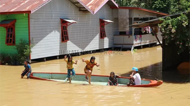 FOKUS PENANGANAN: Persoalan banjir menjadi salah satu fokus penanganan bencana oleh Pemkab Berau.