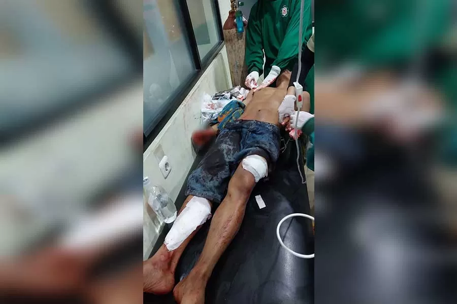Salah satu korban bentrokan dua kelompok pemuda di Kecamatan Pontianak Timur, mendapat perawatan di rumah sakit. (IST)