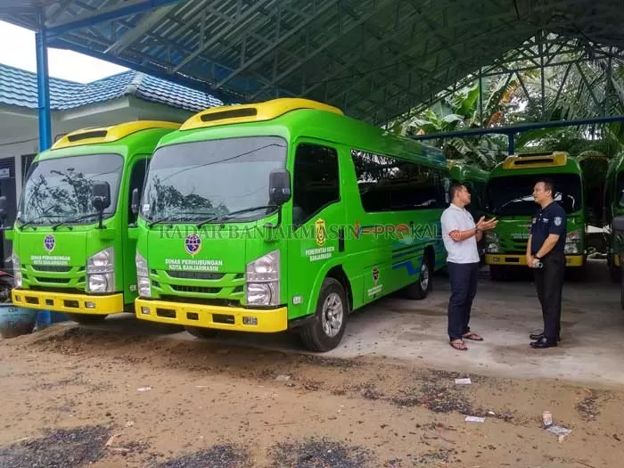 SIAP DIOPERASIKAN:  Enam unit Bus Trans Banjarmasin (BTB) yang direncanakan beroperasi pada pertengahan Februari nanti.