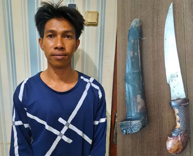 Muslim terpaksa berurusan dengan polisi. Gara-gara pria 33 tahun itu membawa senjata tajam. Dia terciduk di Dermaga Pelabuhan Ikan Banjar Raya, Banjarmasin Barat, Sabtu (29/2) malam.