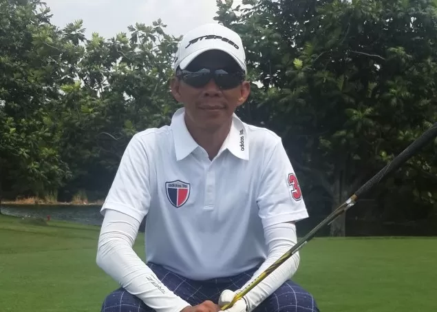 LAWAS ABSEN: Abdullah kembali bermain golf di Padang Golf Swargaloka setelah absen selama 3 tahun 3 bulan sejak tahun 2017.