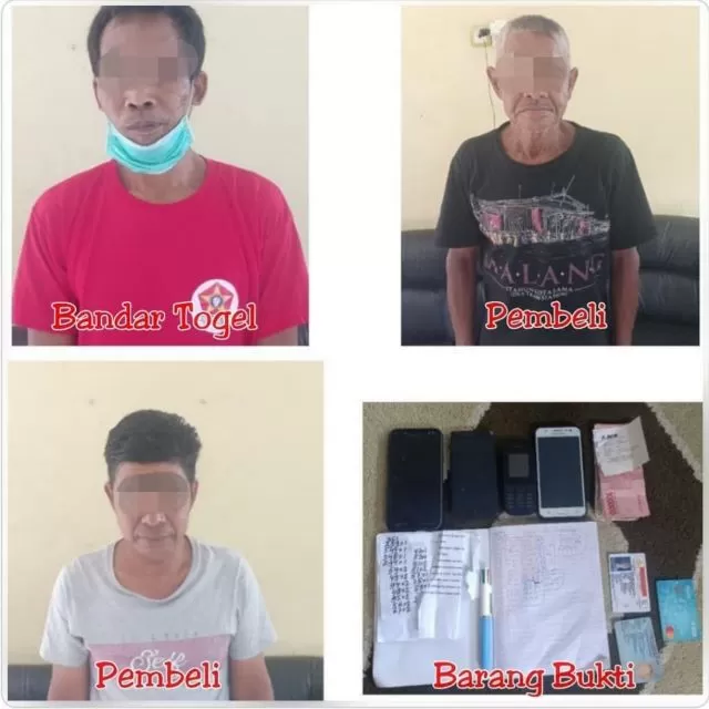 DICOKOK: Pelaku tindak pidana judi togel online yang diamankan tim Resmob Polres Banjarbaru. Polres Banjarbaru for Radar Banjarmasin