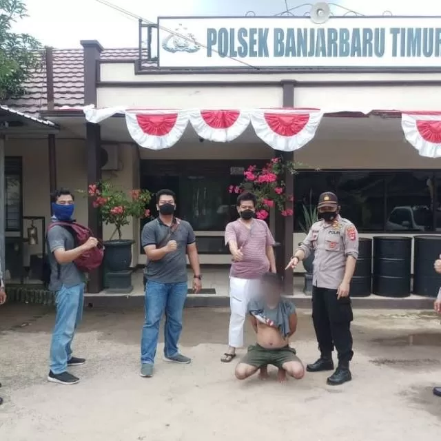 TAK BERKUTIK: Jajaran Polsek Banjarbaru Timur berhasil mengamankan bandar sabu yang akan mengedarkan barang haram di wilayah Cempaka.