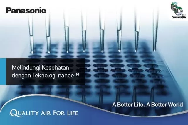 CANGGIH: AC Panasonic dilengkapi dengan nanoeTM X mengandung 10 kali (sekitar 4,8 triliun per detik) radikal hidroksil (OH) nanoeTM. | Foto: Net