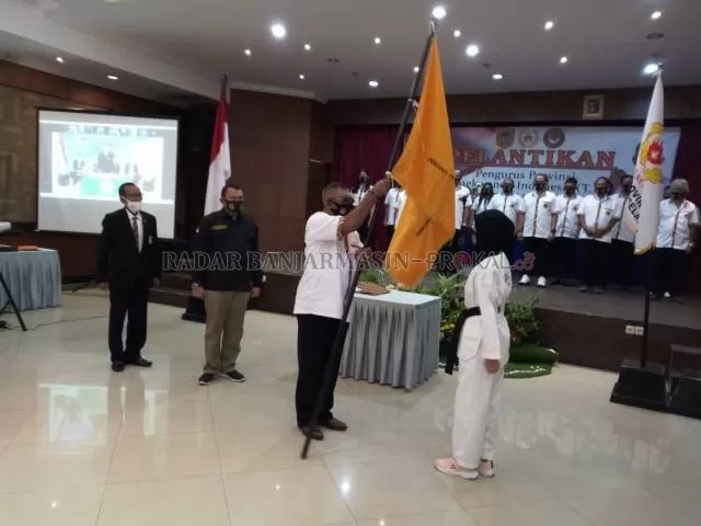 VIRTUAL: Suasana pelantikan pengurus TI Kalsel di Hotel Roditha Banjarmasin, Minggu (27/9). | FOTO: FAUZAN RIDHANI/RADAR BANJARMASIN