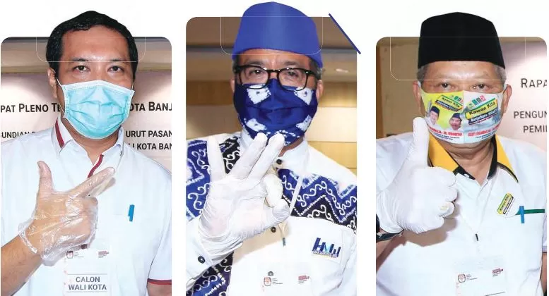 Tiga kandidat yang berlaga di Pilkada Banjarbaru 2020