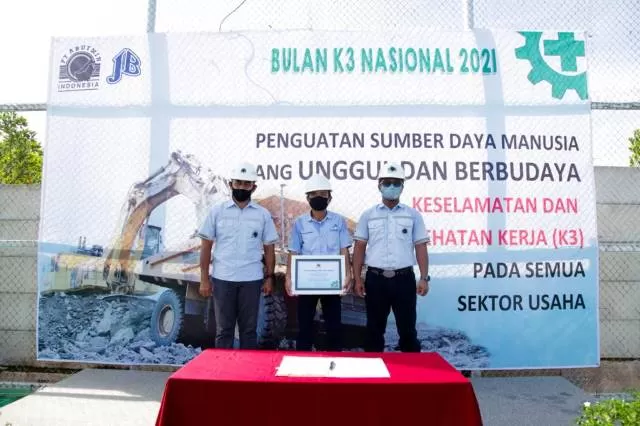 BULAN K3: PT Arutmin Indonesia Tambang Batulicin memperingati Bulan K3 Nasional tahun 2021. | FOTO: ARUTMIN FOR RADAR BANJARMASIN.