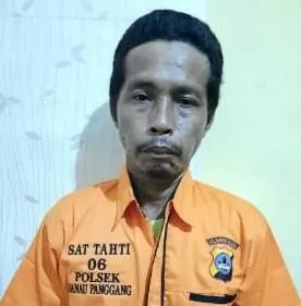 DITANGKAP: AN (51), warga Desa Manarap Hulu Kecamatan Danau Panggang tersangka dalam kasus penganiayaan. Ia memukul kepala SU dengan kayu ulin hingga berdarah.