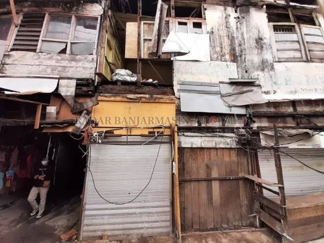 PASAR TUA: Lokasi peristiwa ambruknya dinding Pasar Ujung Murung | FOTO: WAHYU RAMADHAN/RADAR BANJARMASIN