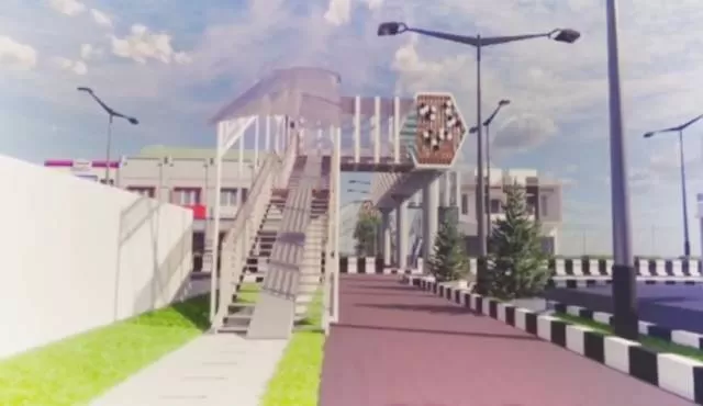 MAU DIBANGUN: Beginilah konsep desain Jembatan Penyeberangan Orang (JPO) yang akan dibangun di Banjarbaru. Pembangunan direncanakan dimulai dari tahun 2022 dengan catatan sudah mendapat restu Balai Jalan. | FOTO: ISTIMEWA