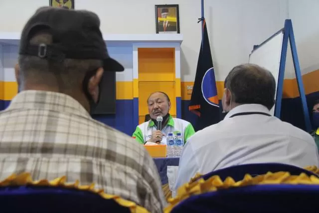 ANTUSIAS BERGABUNG: Ketua HKTI Tabalong Norhasani menjelaskan kondisi organiasi yang dipimpinannya.