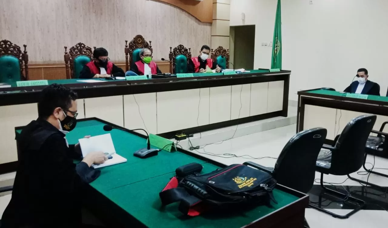 SIDANG: Aktivitas Sidang pembacaan vonis pada terdakwa Mantan Kades Jan Jam di Tipikor Kota Banjarmasin. | Foto: Kejaksaan HSU untuk Radar Banjarmasin