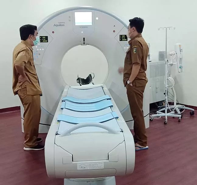 LAYANAN BARU: Alat CT scan yang ada di RSHB Pelaihari.