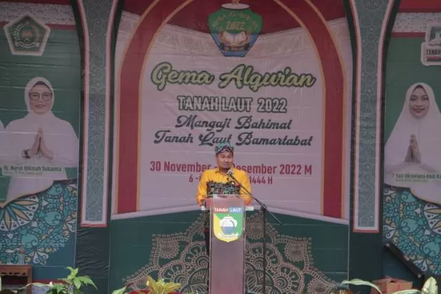 MERIAH : Wakil Bupati Tala Abdi Rahman membuka Gema Al-Qur'an 2022 dalam rangka Hari Jadi ke-57 Kabupaten Tanah Laut. | Foto : Diskominfo For Radar Banjarmasin