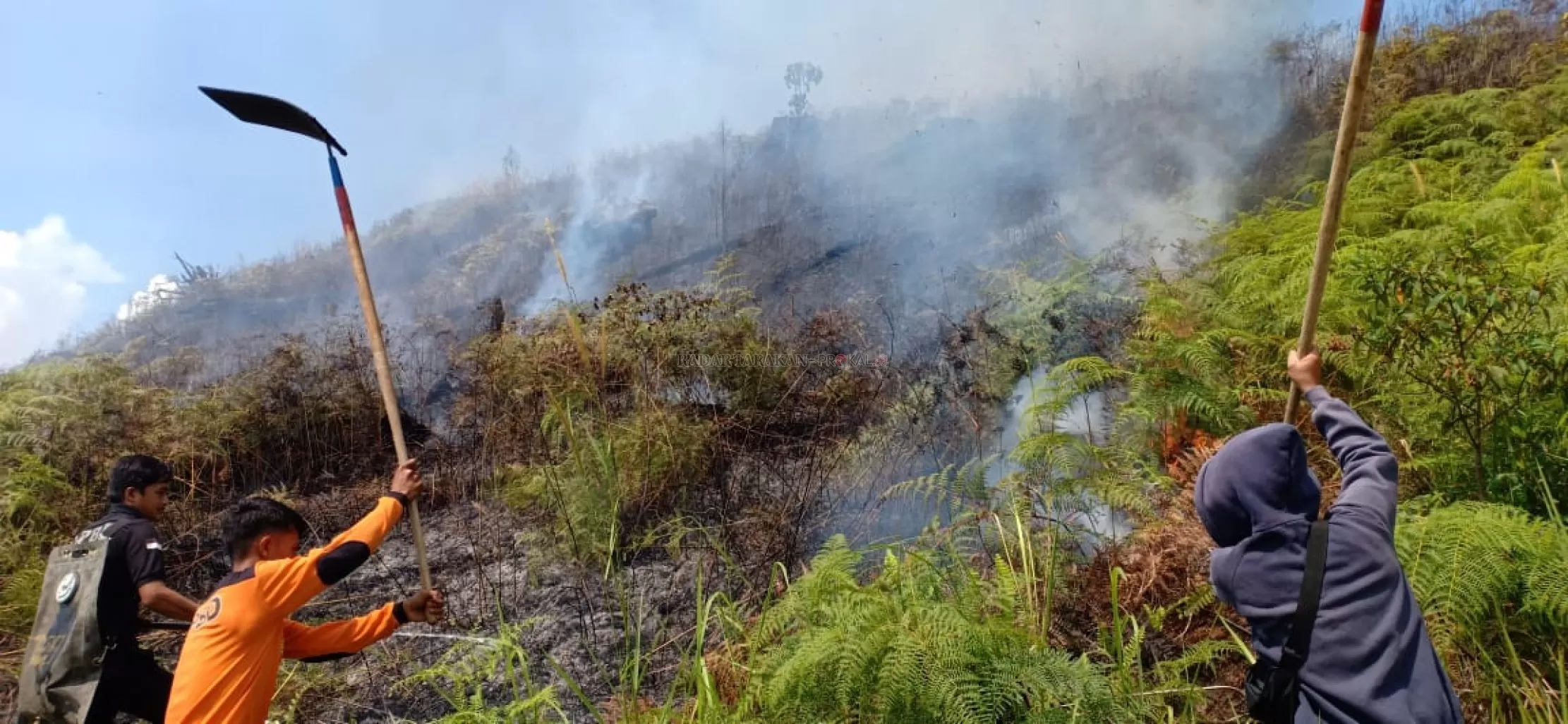 Peristiwa kebakaran lahan beruntun terjadi di Nunukan dan Sebatik. Selasa (28/1) kebakaran lahan di Jalan Muslimin, Simpang Bahagia, Desa Liang Bunyu, Sebatik Barat