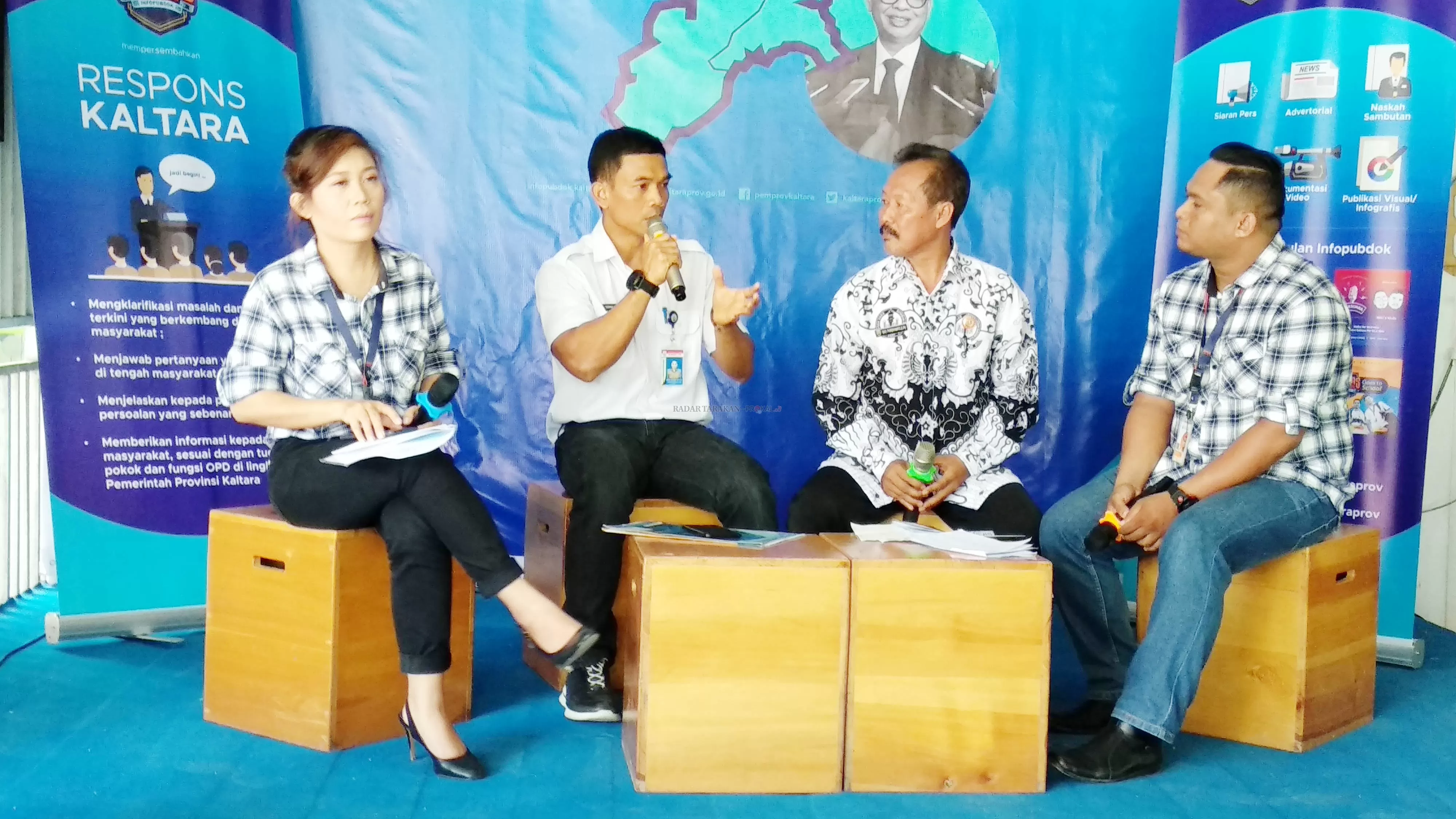 BANKEU:Plt Kepala BPKAD Kaltara, Denny Harianto (dua dari kiri) saat menjadi narasumber pada acara Respons Kaltara di Tanjung Selor, Rabu (29/1).