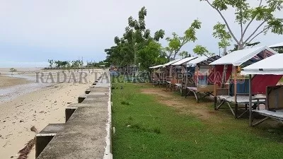 SEPI: Objek wisata Pantai Amal yang ditutup selama Lebaran./ELIAZAR/RADAR TARAKAN