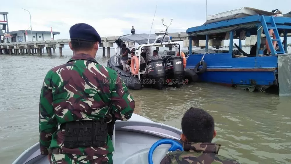 Speedboat Sea Raider milik Jawatan Maritim Malaysia Kilat-45 sempat diamankan di Posal Sungai Pancang, Sebatik.