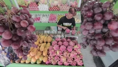 DIRESTUI: Pembangunan pasar buah di Ibu Kota Kaltara, Tanjung Selor mendapat restu dari Kemendag RI. Tampak, salah seorang pedagang buah di Tanjung Selor./RACHMAD RHOMADHANI/RADAR KALTARA