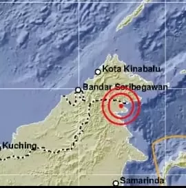 TITIK GEMPA: BMKG Kelas III Tanjung Harapan membenarkan jika terjadi gempa dengan kekuatan 4.4 SR di Kaltara. IST