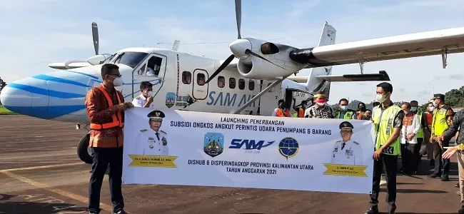 PROGRAM SOA: Launching SOA yang berlangsung di Bandara Tanjung Harapan, Tanjung Selor pada Jumat (20/8) lalu.