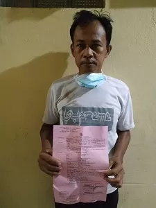 TERCIDUK JUGA: Pelaku yang berada di Polres Tarakan usai ditangkap di Samarinda pada pekan lalu./SATRESKRIM POLRES TARAKAN