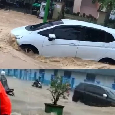 Banjir dibeberapa ruas jalan di Tarakan