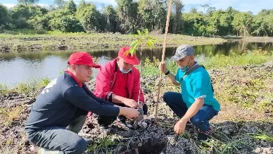 LESTARIKAN ALAM: Pengurus DPD PDIP Provinsi Kaltara menaman bibit pohon di Hutan Bunda Hayati, Tanjung Selor Kabupaten Bulungan.