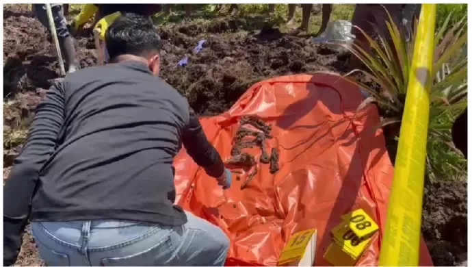 Tulang belulang jasad korban yang berhasil ditemukan Tim Polres Tarakan