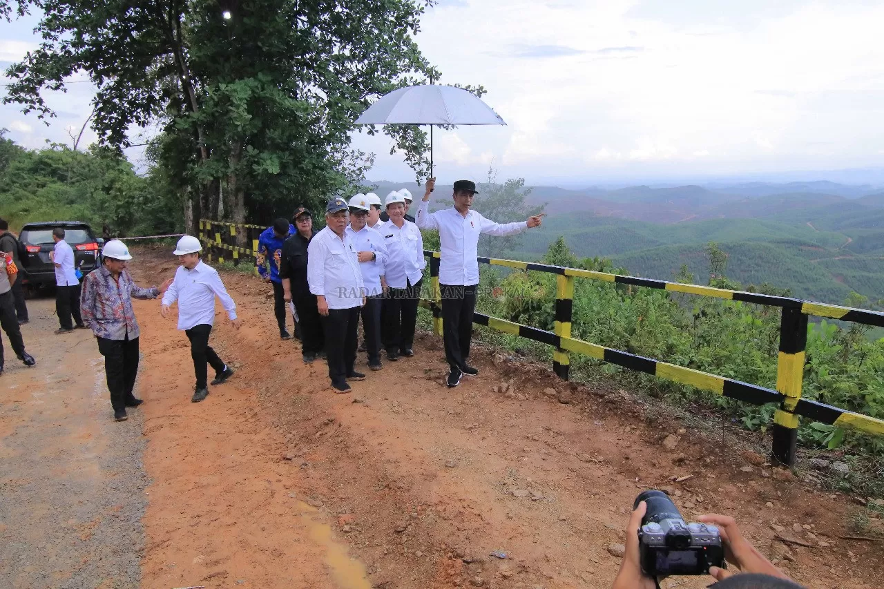 Presiden Joko Widodo saat meninjau lahan IKN di Pemaluan, Sepaku, Penajam Paser Utara beberapa waktu lalu.