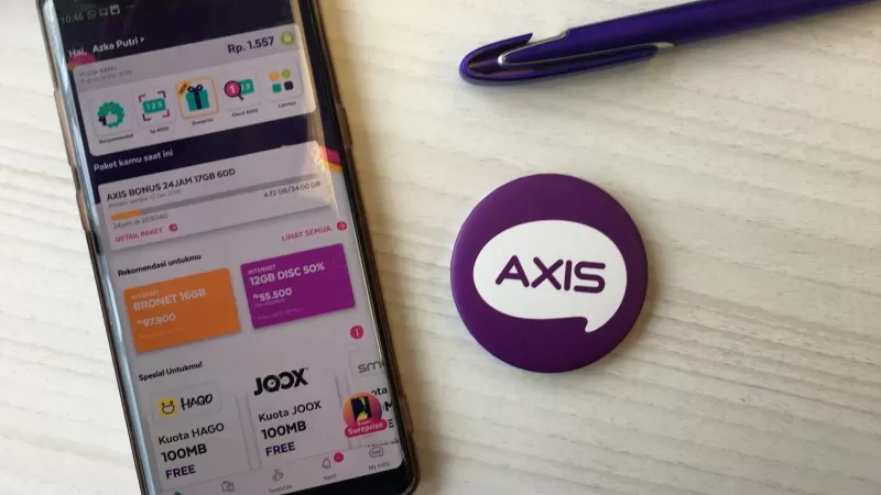Aplikasi AXISnet dengan salah satu fiturnya lock button yang berguna untuk mengunci agar pulsa tidak tertarik untuk internet