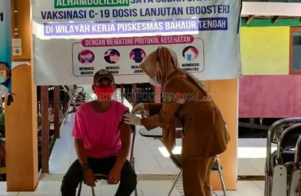 Vaksinasi yang dilaksanakan Binda Kalteng di Bahaur Tengah, Kabupaten Pulang Pisau, Selasa (21/6/2022)
