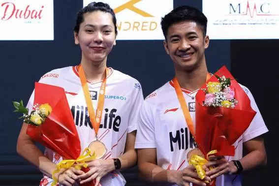 Pasangan ganda campuran Indonesia Dejan Ferdinansyah/Gloria Emanuelle Widjaja di Badminton Asia Championship (BAC) 2023, Sabtu, 29 April 2023. (pbsi.id)
