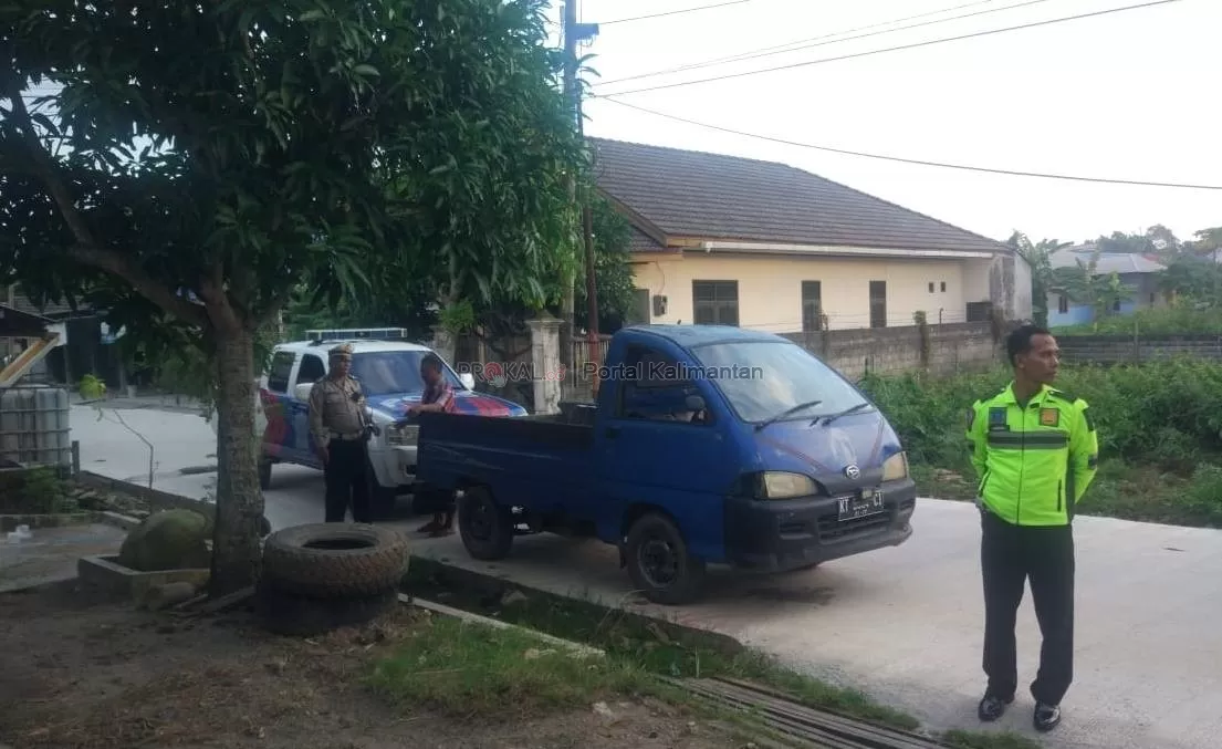 Anggota Satlantas Polresta Balikpapan berhasil menemukan mobil pick up di kawasan Lamaru, Balikpapan Timur.